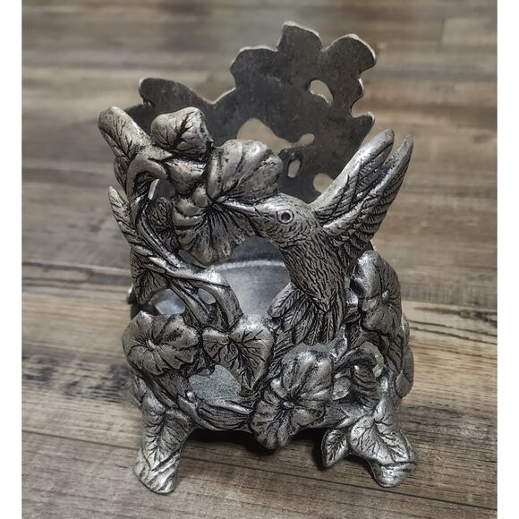 Carson Pewter 1995 Hummingbird jar candle holder beautiful condition - Picture 2 of 10